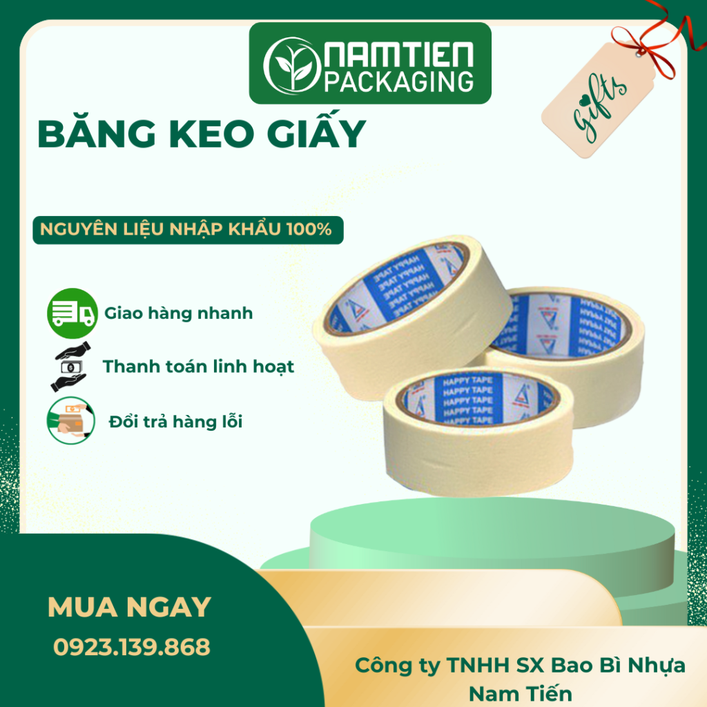 Băng keo giấy giá rẻ tại Bình Dương