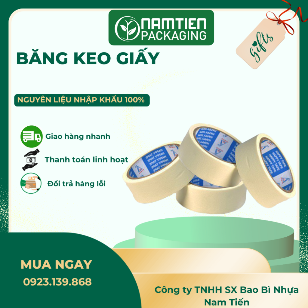 Băng keo giấy giá rẻ tại Bình Dương